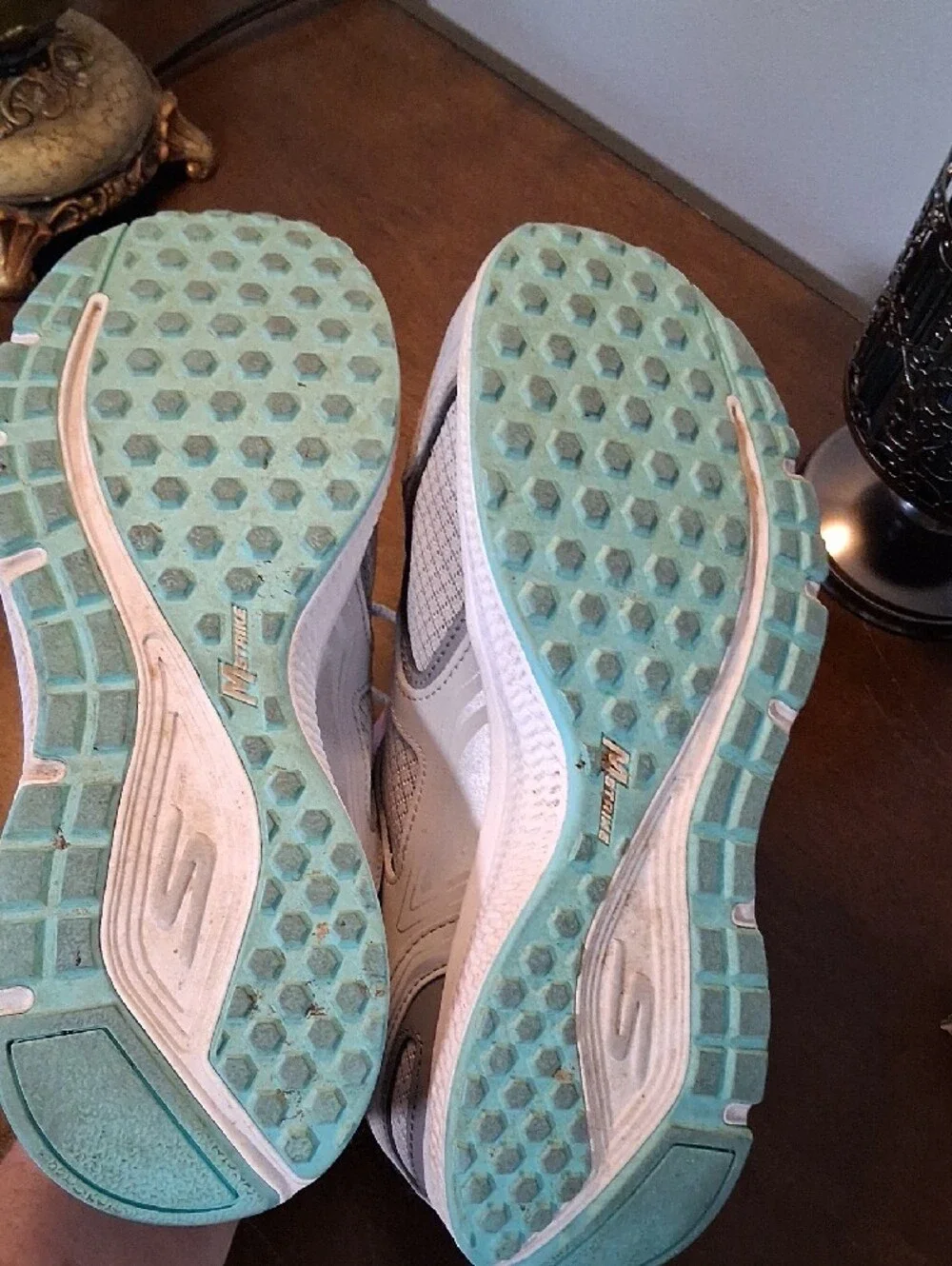 Skechers Women's Gray Athletic Sneakers with Teal Details